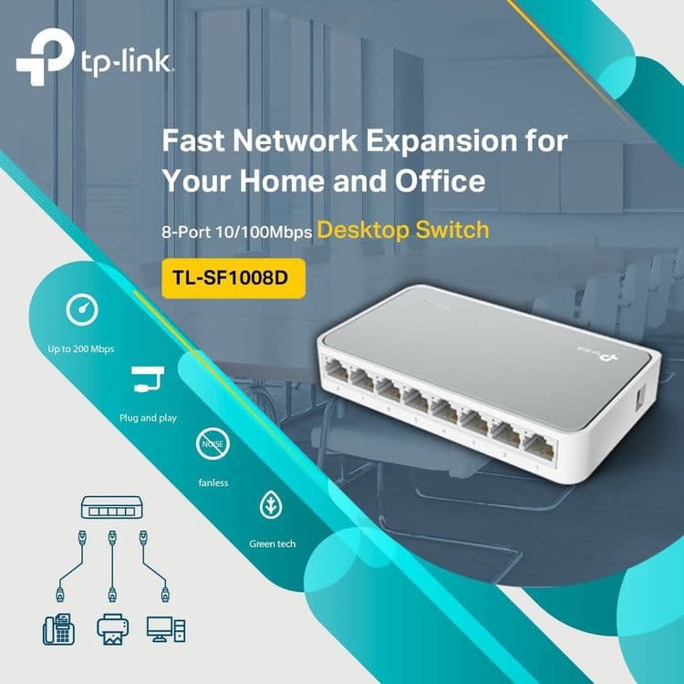 Свитч/Switch/Hub/Коммутатор Tplink /8port Мегабитный — 1