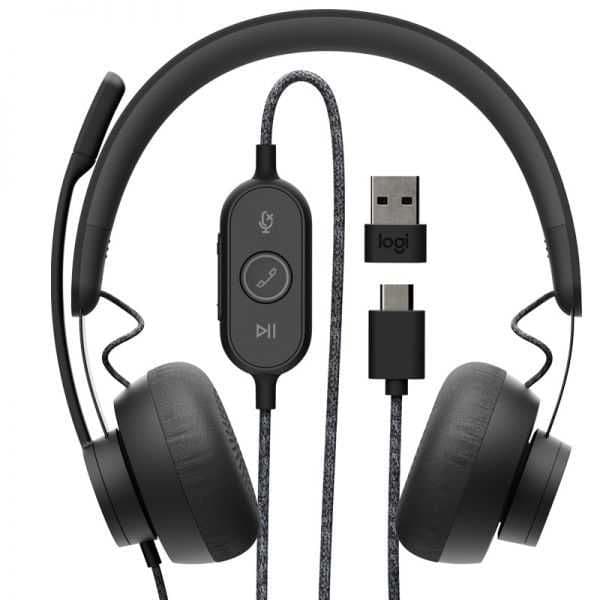 LOGITECH  UC Zone Wired/Zone Wireless Plus Graphite  USB-гарнитура + — 2