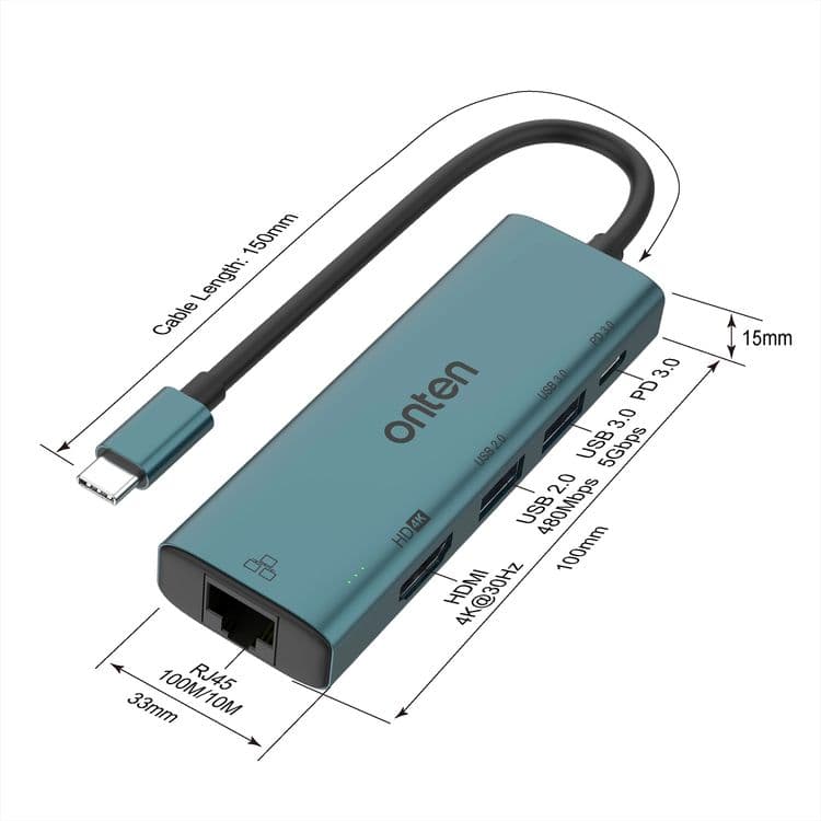 Type-C Хаб Onten OTN-UC125 USB-C to HDMI — 4