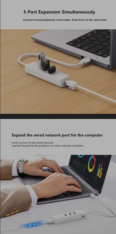 Ugreen концентратор lan Rj45 — 1