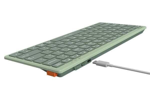 Беспроводная клавиатура A4Tech FBX51C GREY-Matcha Green-White++ — 6