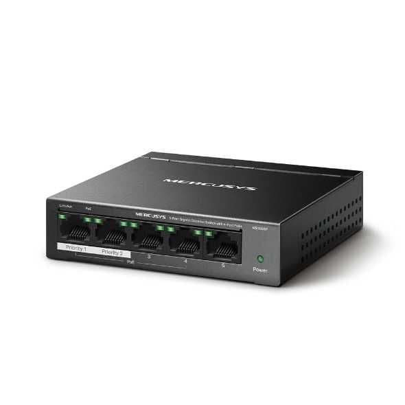 5 портовый гигабитный коммутатор с 4 порта PoE+ Mercusys MS105GP — 1