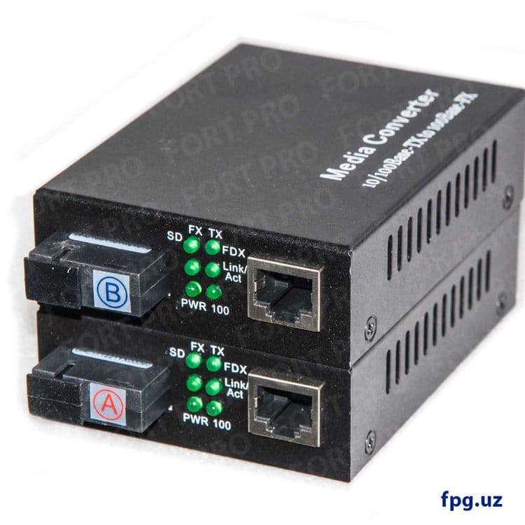 Медиаконвертер (ПАРА) FP-1F1T-A20 / B20 100M WDM 1310 /1550 — 1