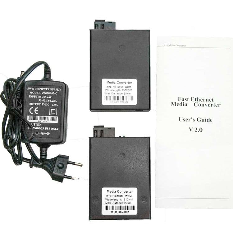 Медиаконвертер (ПАРА) FP-1F1T-A20 / B20 100M WDM 1310 /1550 — 2