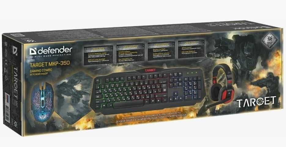 Беспроводная клавиатура + мышь + наушники + коврик Defender Target — 3