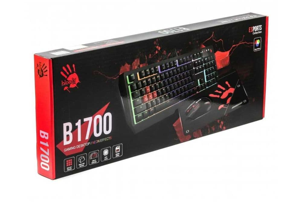 Продается игровой уомплект KB+Mouse+Pad Bloody B1700 (Black)++ — 1