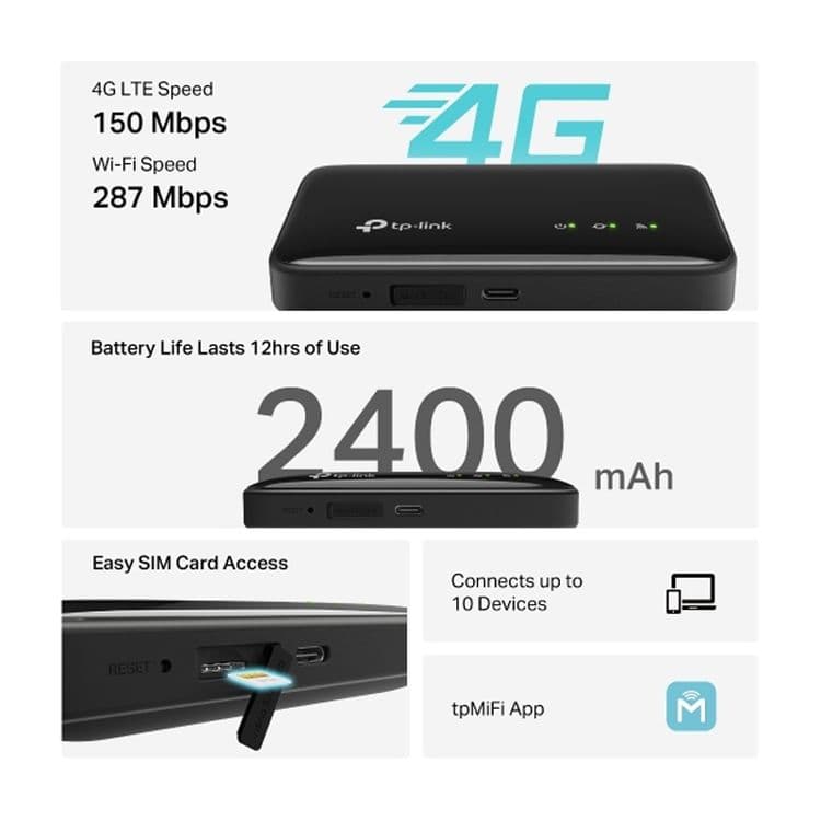 # 4G LTE M7005 TPlink WiFi6 Mini Router SIM-карт Мобильный мини роутер — 5