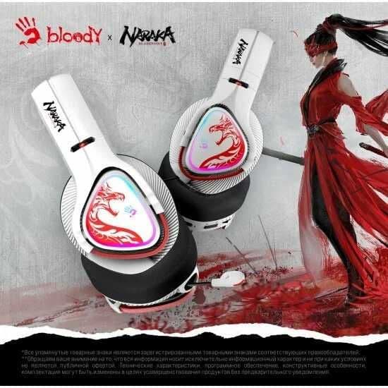 нет Беспроводные наушники Bloody MR720 NARAKA EDITION/2.4G+BT v5.0 RGB — 3
