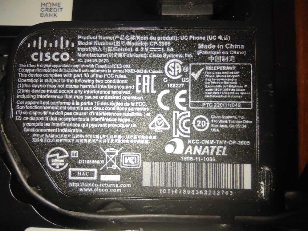ИП телефон IP telefon Cisco SIP Phone CP-3905 — 3
