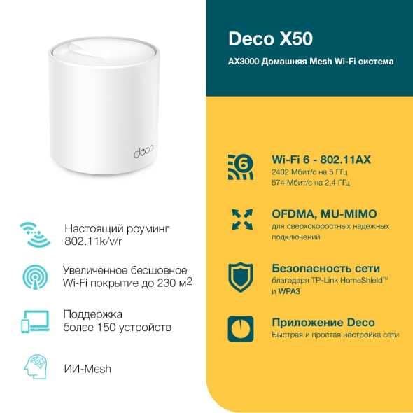 Tp Link Deco X50 (1 pack) Mesh-модуль AX3000 | РАССРОЧКА (UZUM NASIYA) — 3