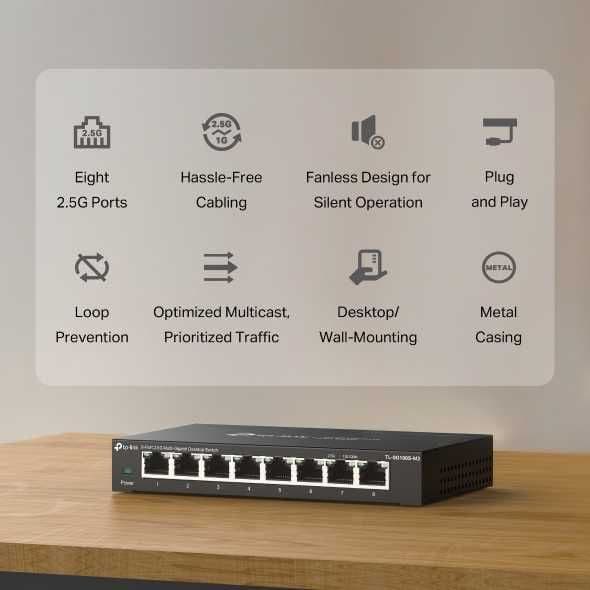 Tp Link TL-SG108S-M2 |8-портовый коммутатор 2,5 Гбит/с — 4