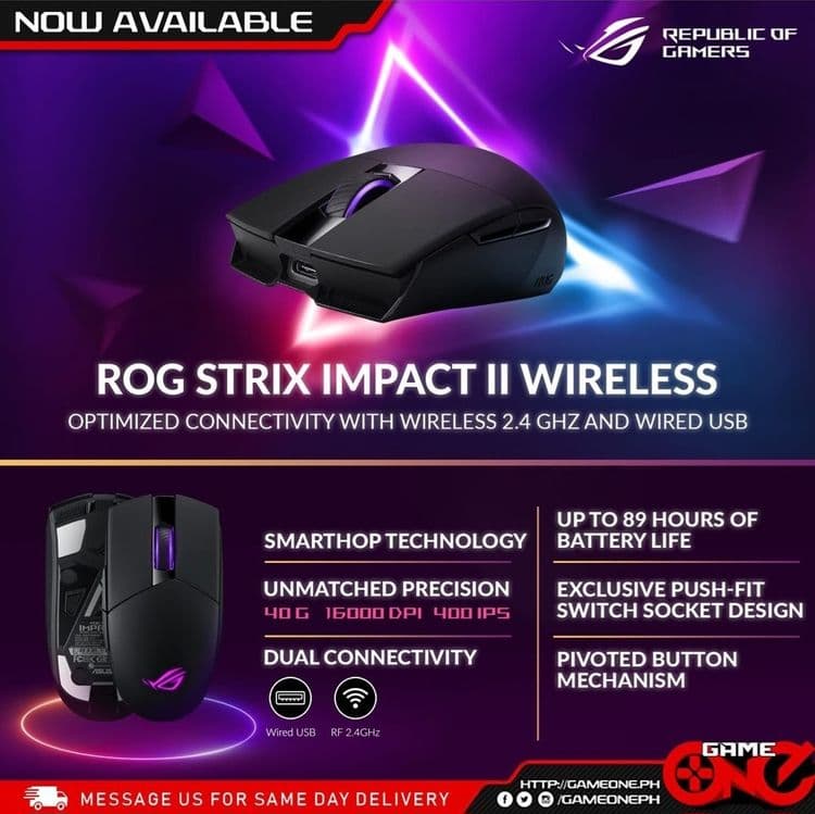 Asus Rog Impact 2 Wireless Беспроводная мышка/мышь/mishka — 2