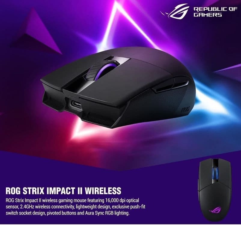 Asus Rog Impact 2 Wireless Беспроводная мышка/мышь/mishka — 3