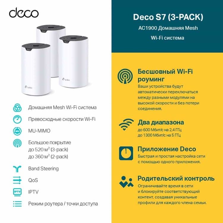 Tp link Deco S7 AC1900 3pack 1 yil garantiya — 2