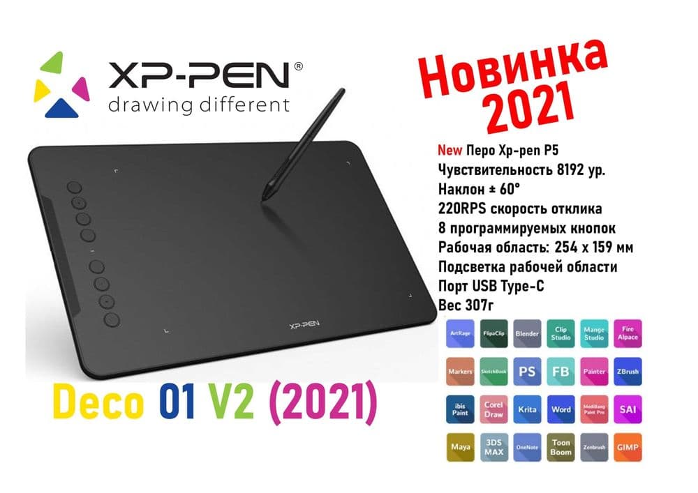 Абсолютно новый, запечатанный графический планшет XP-PEN Deco01V2 — 4