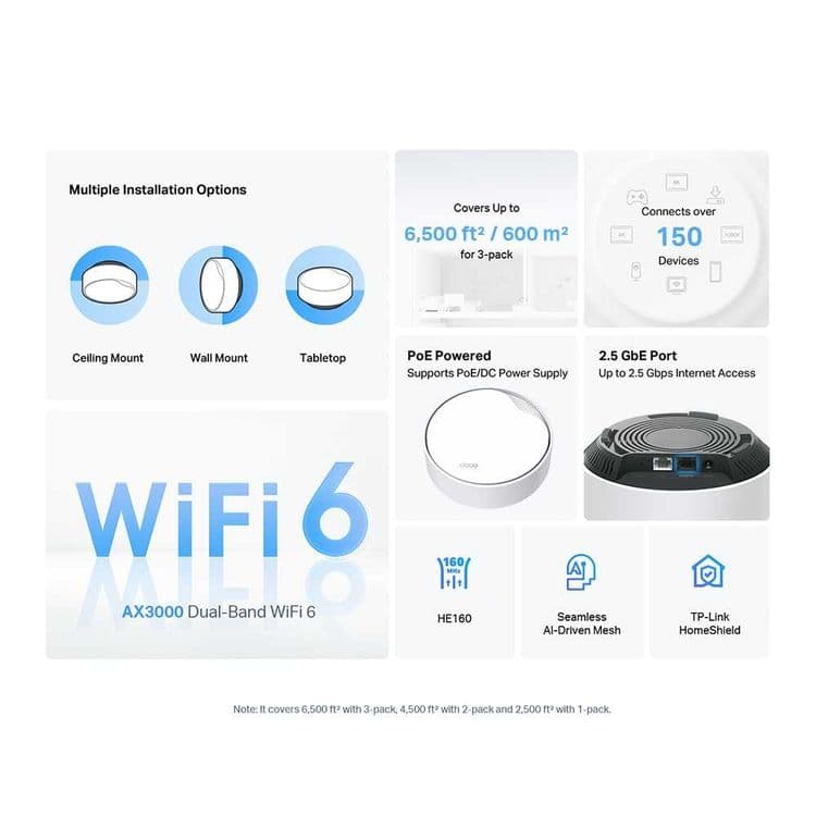Tp-Link Deco X50 Poe 3-pack Mesh-система Wi-Fi 6 — 3