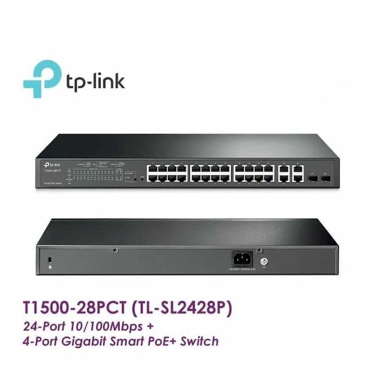 24 портовый гигабитный управляемый PoE switch TP-Link TL-SG2428P — 1