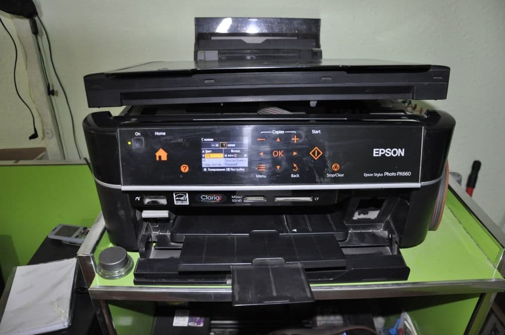 EPSON PX660  6 ХИЛ   РАНГЛИ ПРЕНТИР  СОТИЛАДИ
Расм чиқаради, Ксерокопи — 1