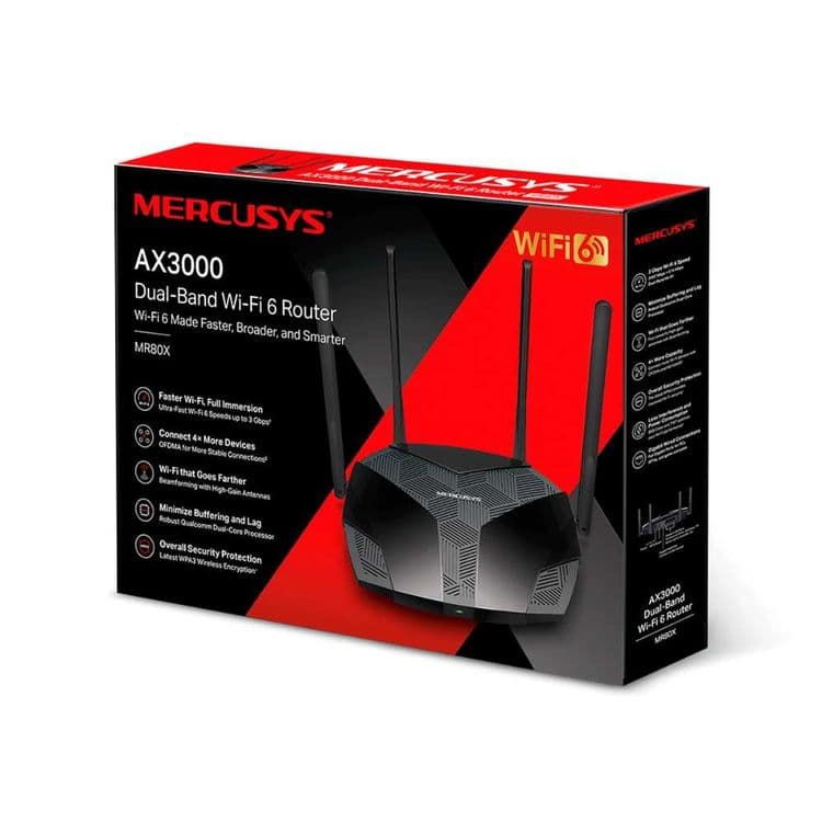 Mercusys MR80X AX3000 Wi‑Fi 6 Router — 1