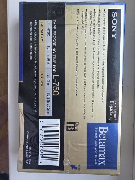 Продаються кассеты Sony Betamax L-750 — 2