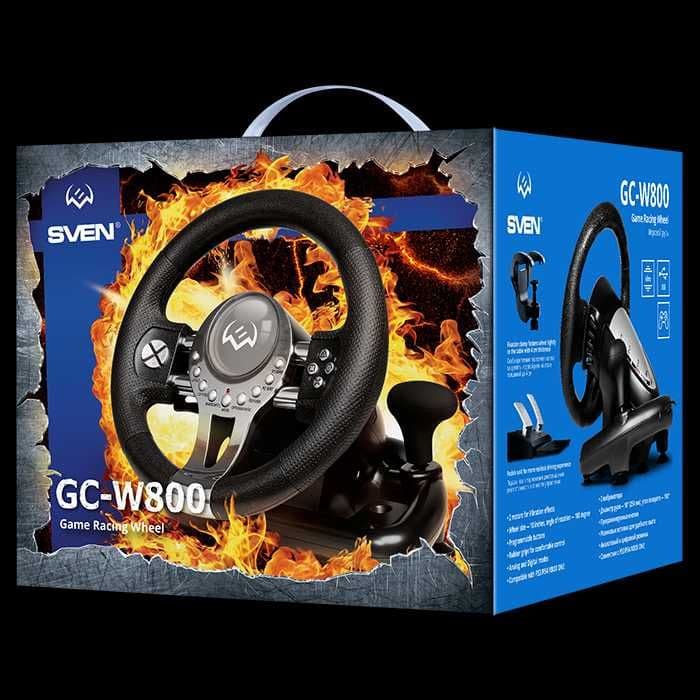 Игровой руль с поддержкой Windows / PS-3/4 / XB1 и рычагом  передач — 1
