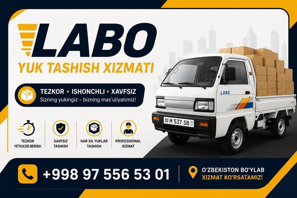 LABO yuk tashish xizmati.JOMBOY tumani va Samarqand shahar bo'ylab. — 1