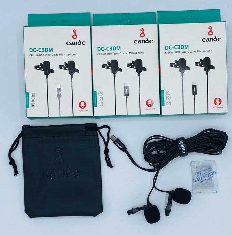Петличные микрофоны Candc DC-C3DM TYPE C разъёмом - 2 микрафона — 1
