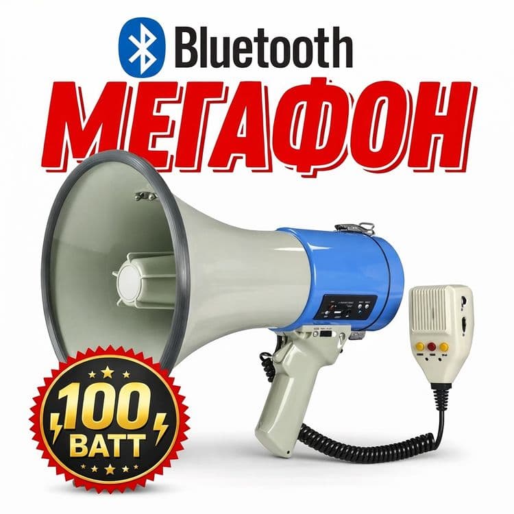 Мегафон 100Вт громкоговоритель Bluetooth / Megafon 100W kuchli — 1