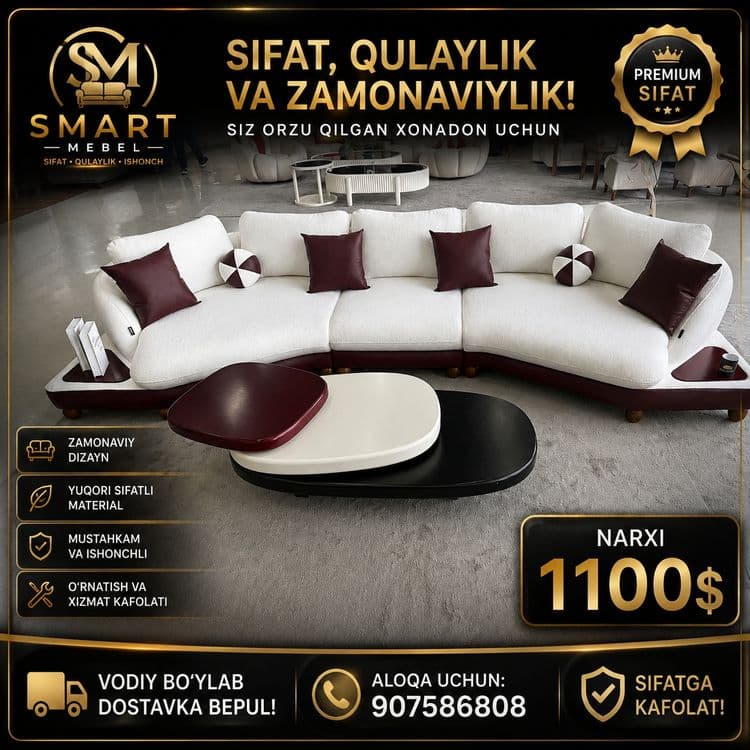 Smart mebel siz hohlagan turdagi yumshoq mebelar