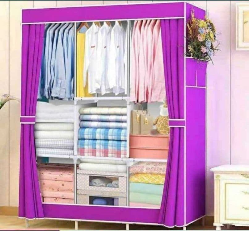 Тканевый тряпочный шкаф гардероб стеллаж 130×45×170 — 5