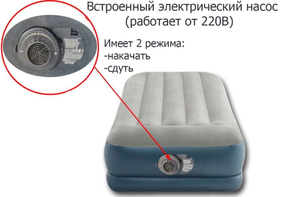 Кровать надувной кроват-191х99х30 см. Intex-64116. Доставка бесплатно — 4