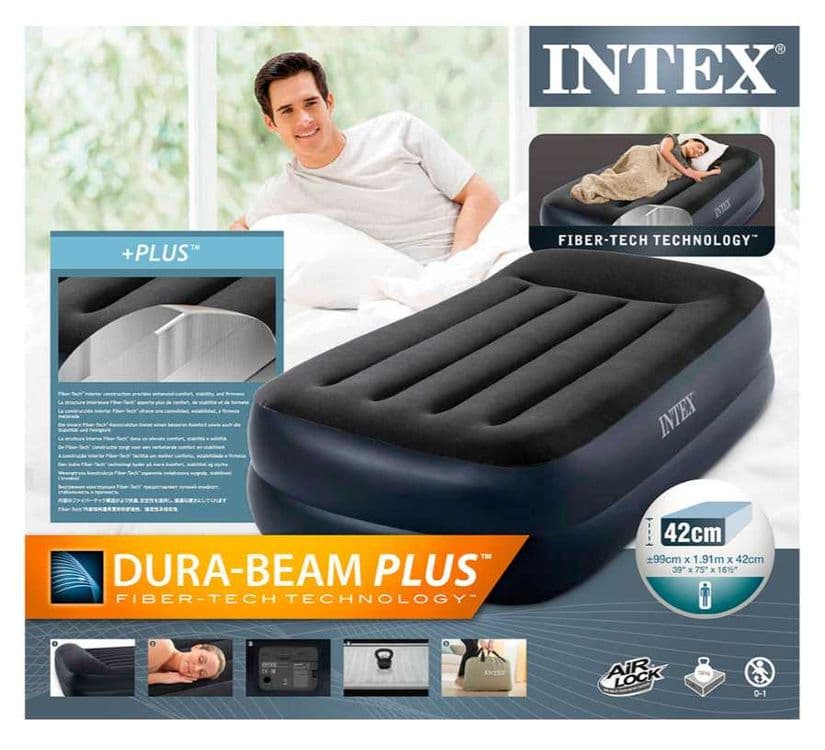 Кровать надувной-191×99×42см. Intex Насос сумка и доставка Бесплатно — 7