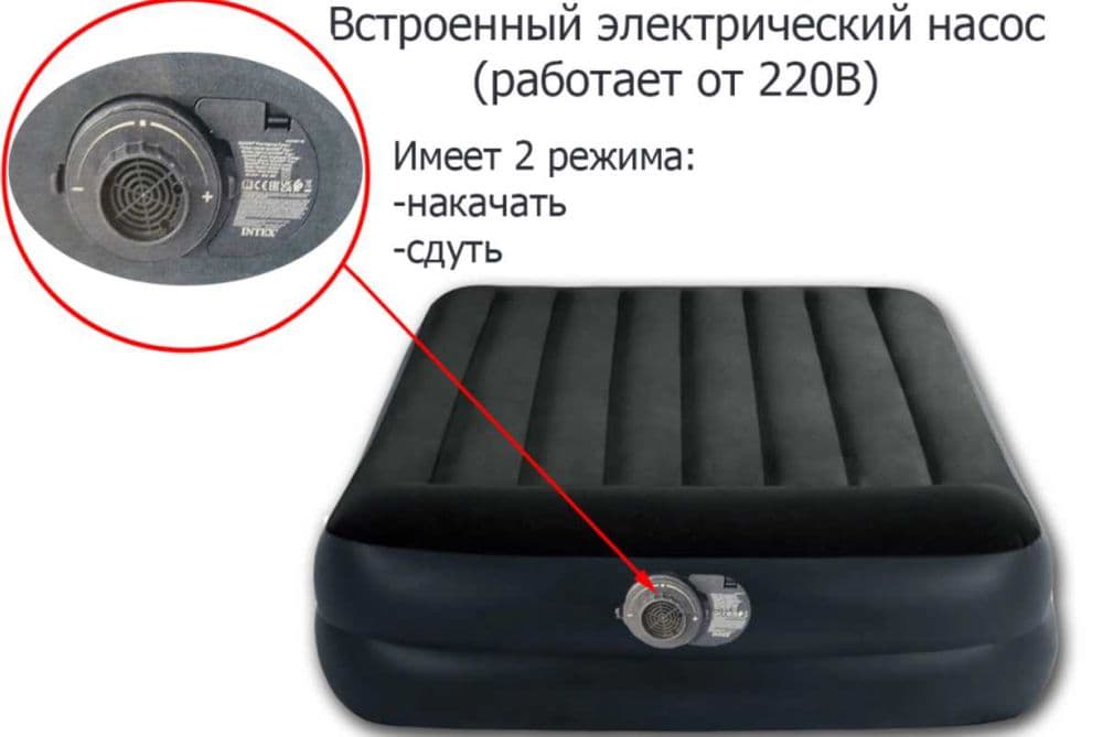 Кровать надувной самый удобной-203х152х42 см Intex Доставка бесплатно — 7