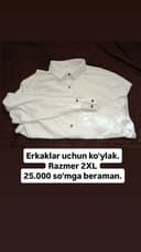 Erkaklar uchun oq ko'ylak sotiladi toza