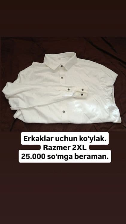 Erkaklar uchun oq ko'ylak sotiladi toza — 1