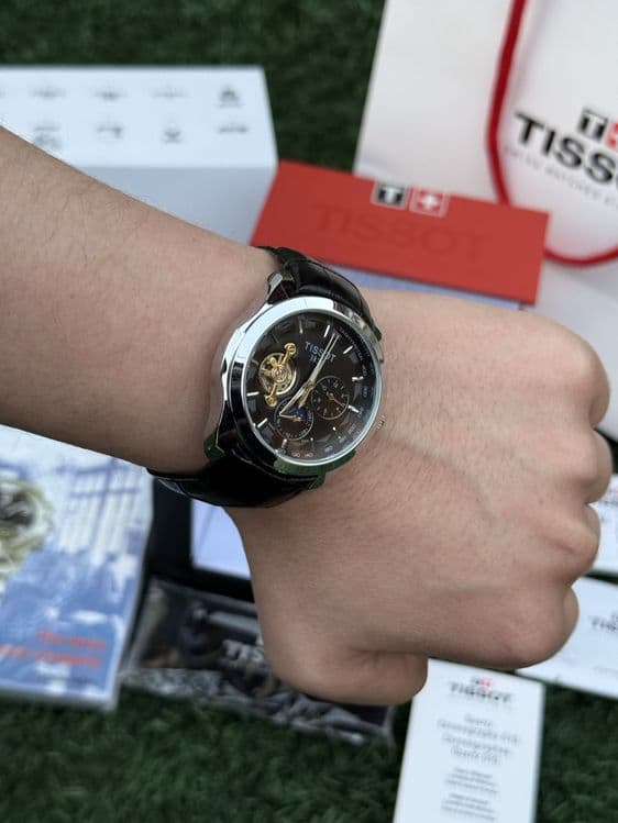 Мужские часы Tissot, кожанный ремешок, премиальные механические часы — 2