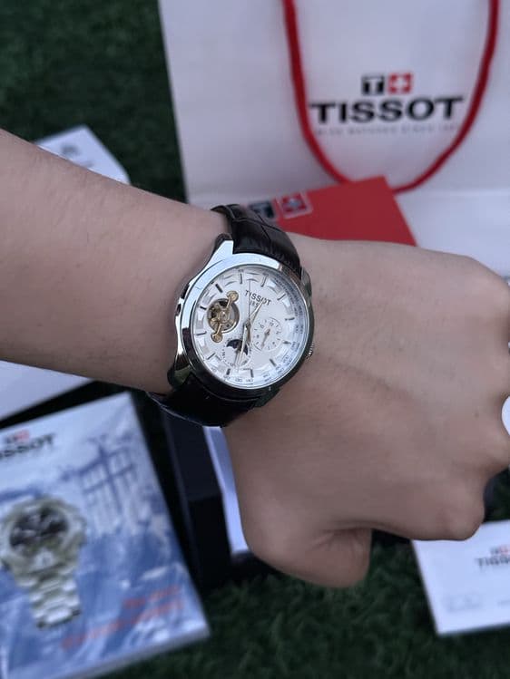 Мужские часы Tissot, кожанный ремешок, премиальные механические часы — 5