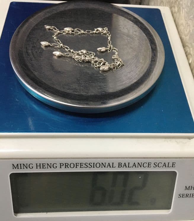 Серебряный браслет на ногу анклет с подвесками, 925 проба — 3