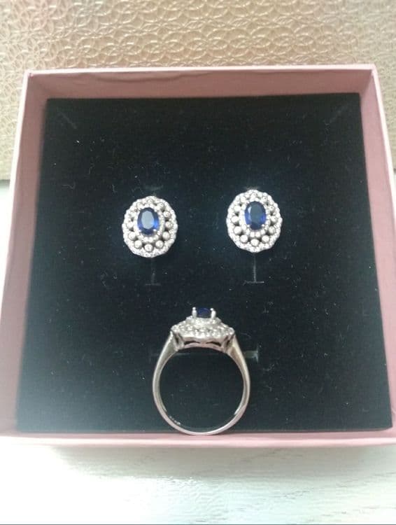 Серьги из серебра, с Сапфирами, Турция. — 3