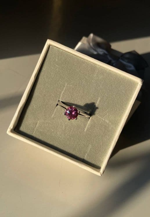 Серебро кольца с натуральным камнем Муссанит — 2