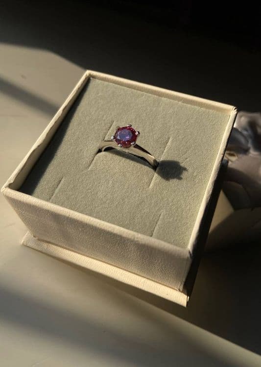 Серебро кольца с натуральным камнем Муссанит — 4