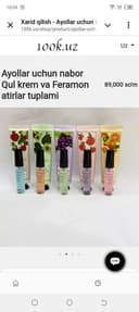 Ayollar uchun nabor qul krem va feramon atirlar