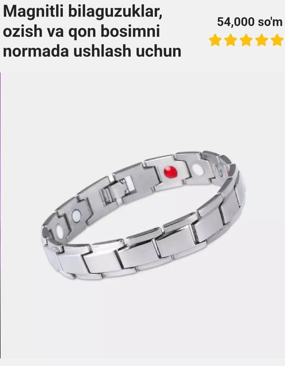 Magnitli bilaguzuklar, ozish va qon bosimin normada ushlash uchun — 1
