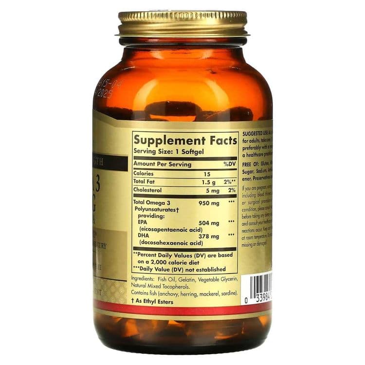 Солгар рыбий жир 950мг. Solgar omega-3 950 mg, Солгар омега-3 950 мг. — 2