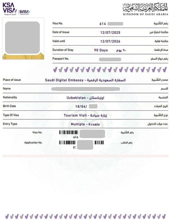 Saudiya Arabistoni vizasi — 2