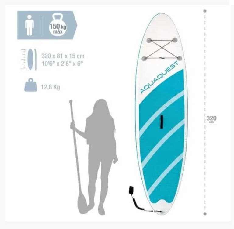 Sup board Надувная доска-68242 двухслойный-320x81x15см max до 150 кг — 5