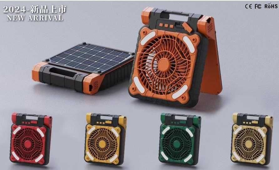Вентилятор солнечный батареям с фонарям и USB портами Есть доставка — 1