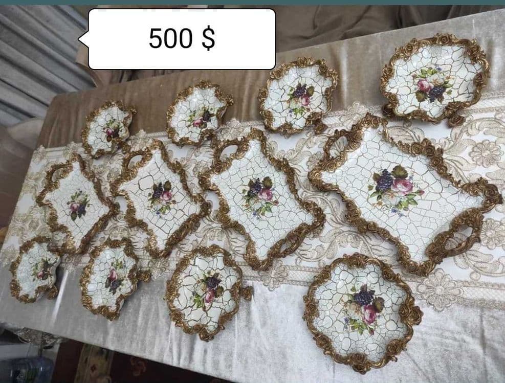 Роза чайный сервиз ГДР 1960г много золота — 7