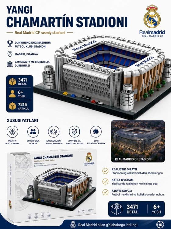 Real Madrid "Yangi Chamartín" Stadioni Konstruktori (3471 detal) Lego — 4