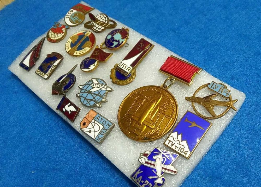 значки СССР 60хгг  тяжелый металл "Космос и Авиация", 17шт. — 3